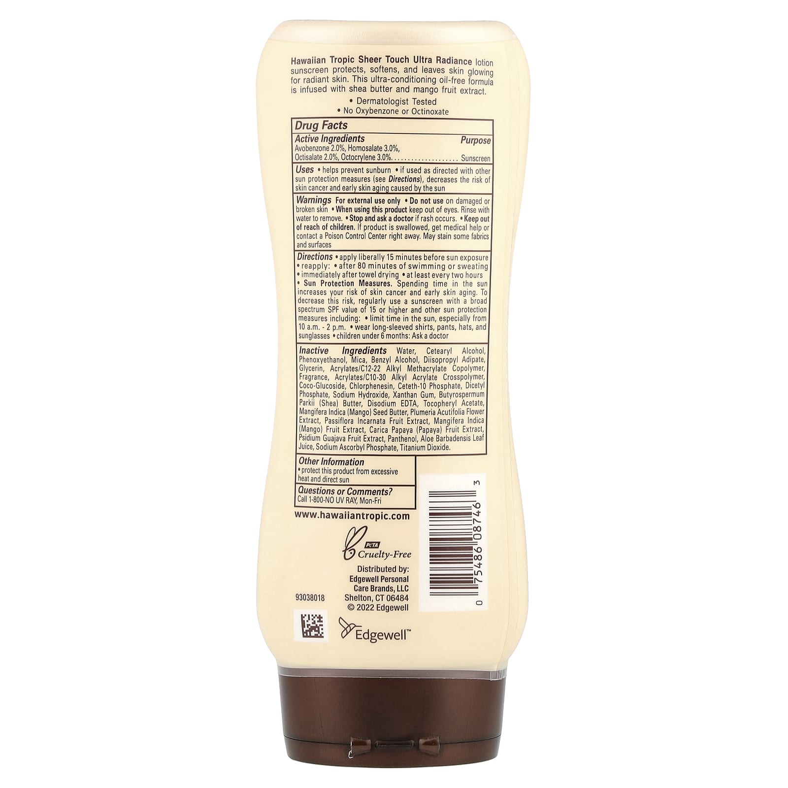 Hawaiian Tropic, Sheer Touch, Sunscreen Lotion, SPF 15, 8 fl oz (236 ml)