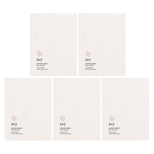 107 Beauty, Avocado Cuddle, Beauty Sheet Masks, 5 Sheets, 0.88 oz (25 g) Each