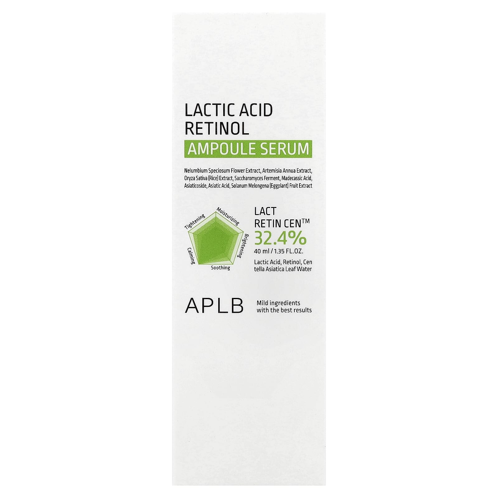 APLB, Lactic Acid Retinol Ampoule Serum, 1.35 fl oz (40 ml)