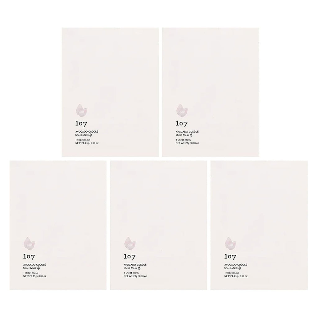 107 Beauty, Avocado Cuddle, Beauty Sheet Masks, 5 Sheets, 0.88 oz (25 g) Each