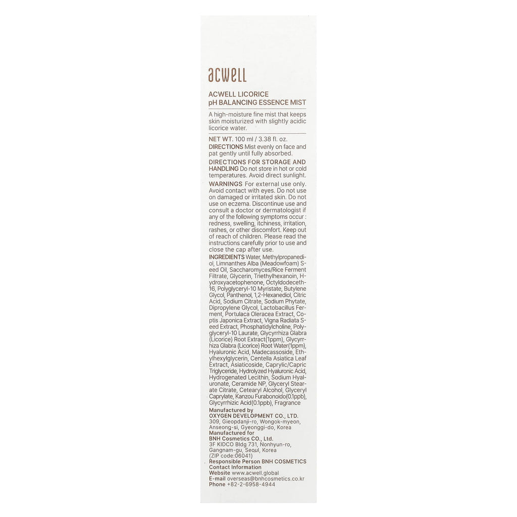 Acwell, Licorice pH Balancing Essence Mist , 3.38 fl oz (100 ml)