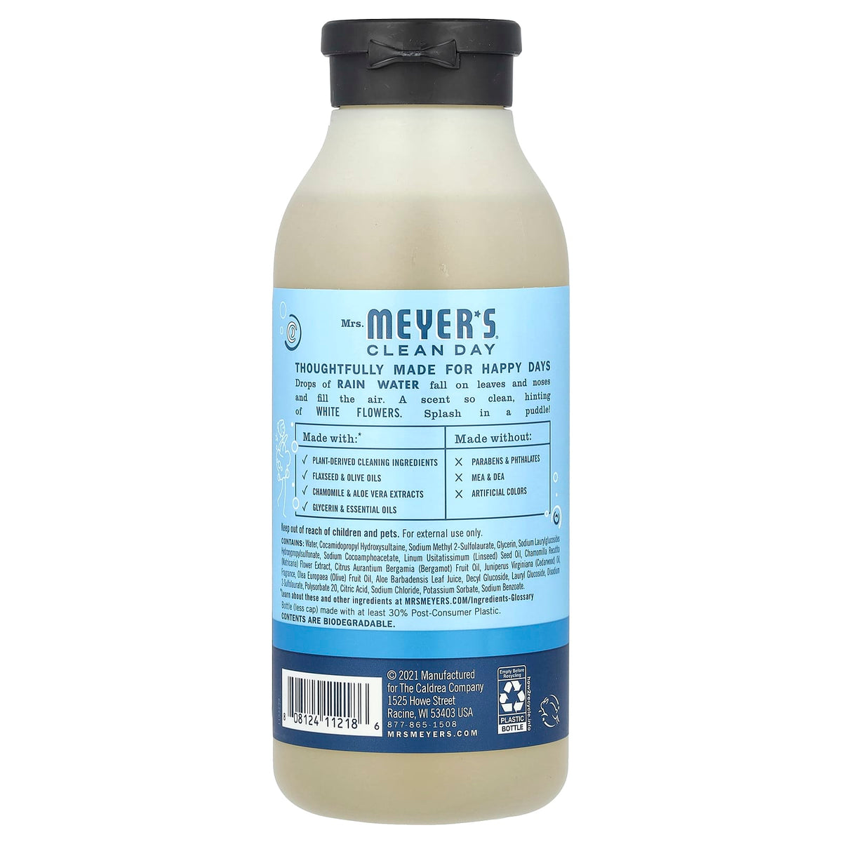 Mrs. Meyers Clean Day, Body Wash, Rain Water, 16 fl oz (473 ml)
