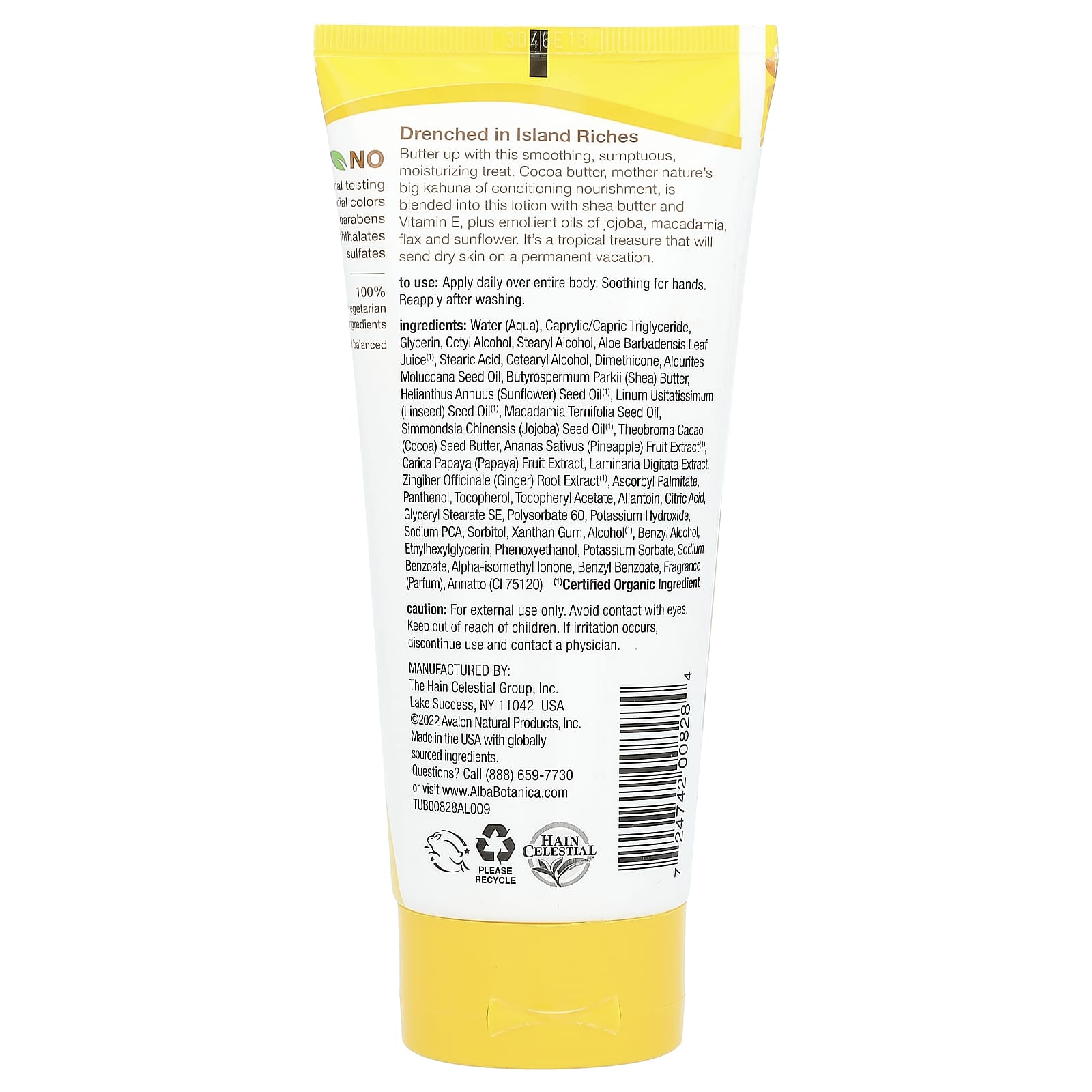 Alba Botanica, Hawaiian Hand & Body Lotion, Cocoa Butter, 6 fl oz (177 ml)