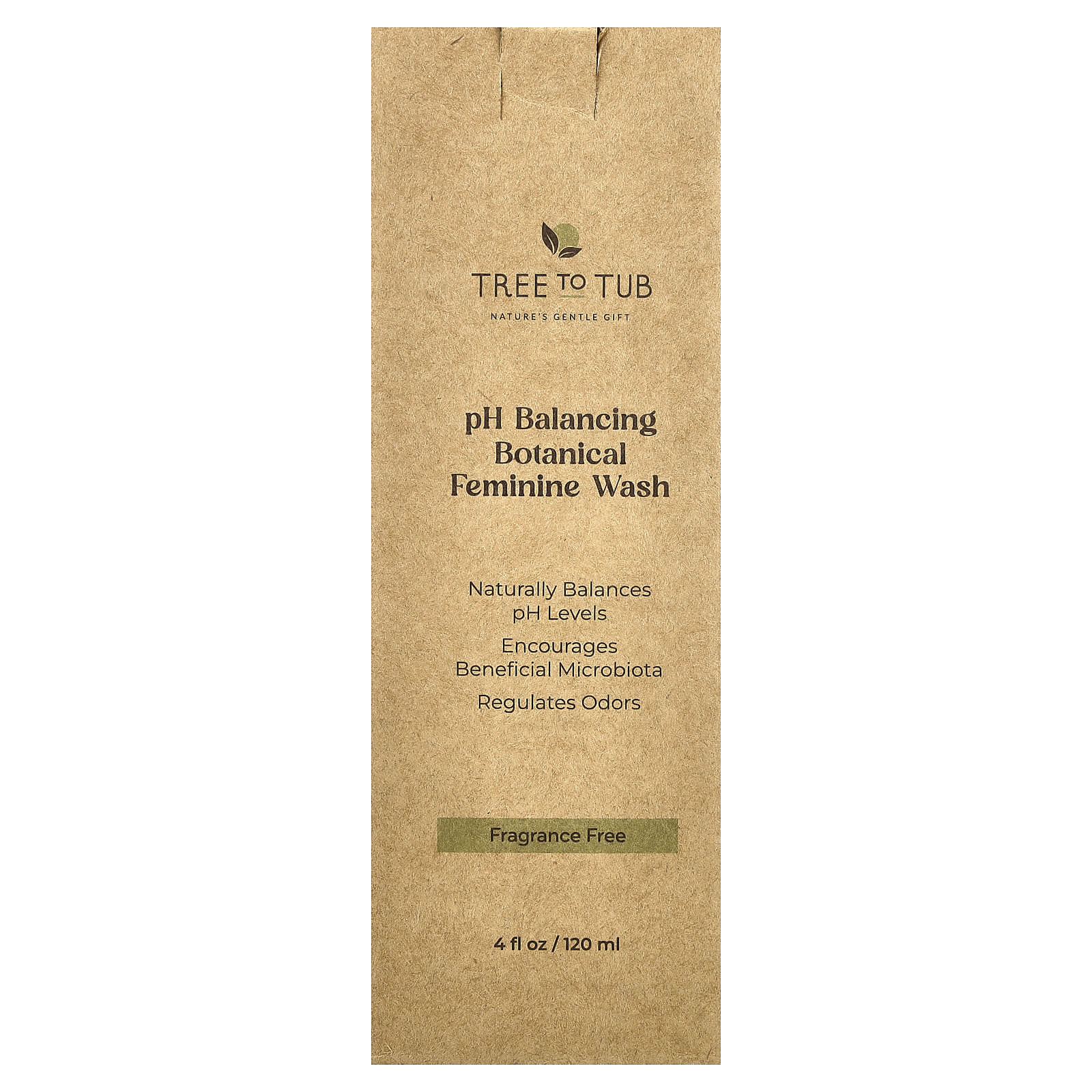 Tree To Tub, pH Balancing Botanical Feminine Wash, Fragrance Free , 4 fl oz (120 ml)