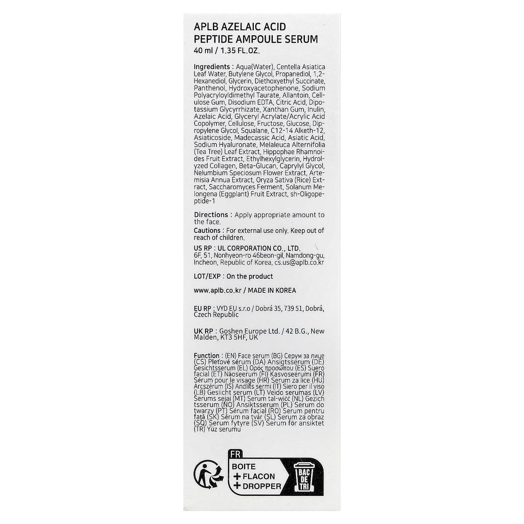 APLB, Azelaic Acid Peptide Ampoule Serum , 1.35 fl oz (40 ml)