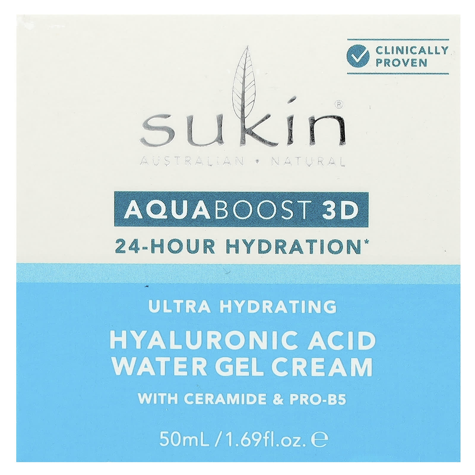 Sukin, AquaBoost 3D, Hyaluronic Acid Water Gel Cream, 1.69 fl oz (50 ml)