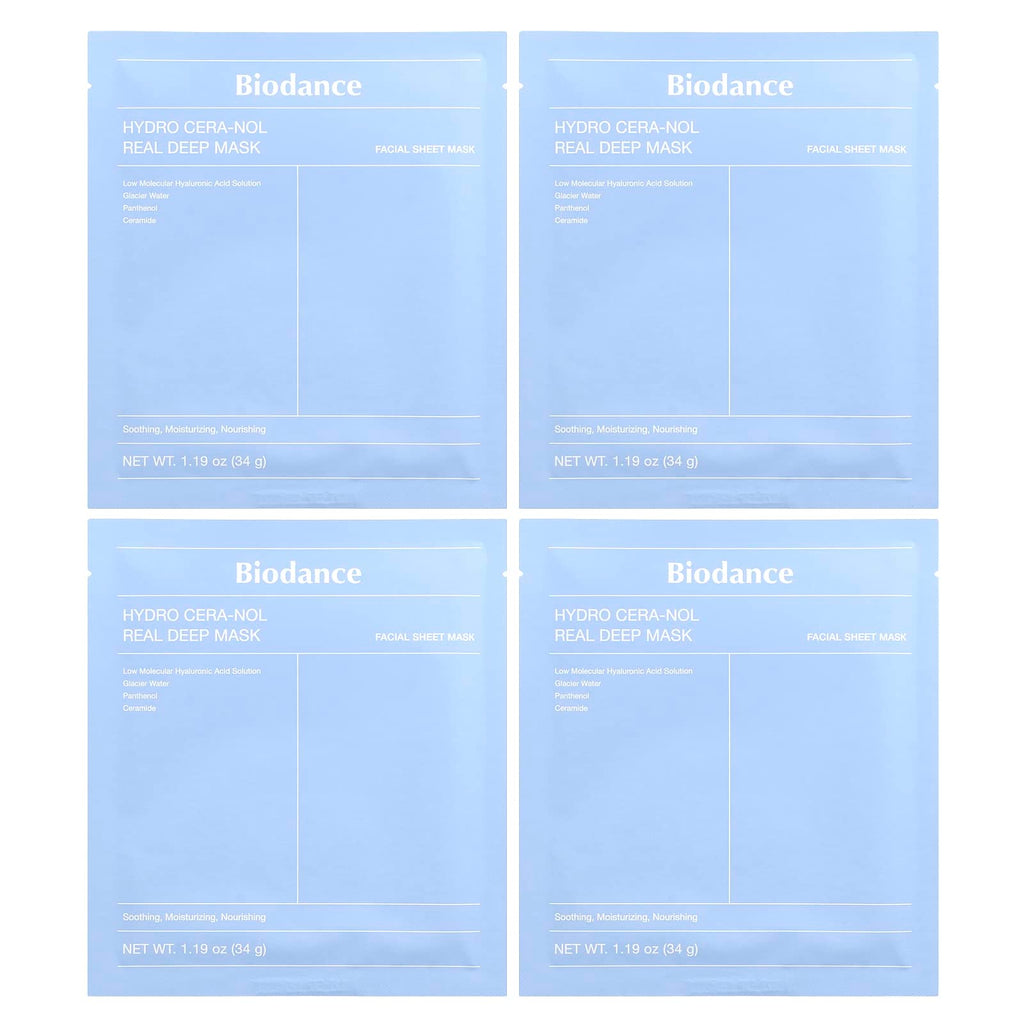 Biodance, Hydro Cera-Nol Real Deep Beauty Mask, 4 Sheets, 1.19 oz (34 g) Each