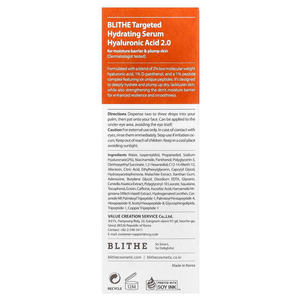 Blithe, Targeted Hydrating Serum, Hyaluronic Acid 2.0, 1.69 fl oz (50 ml)