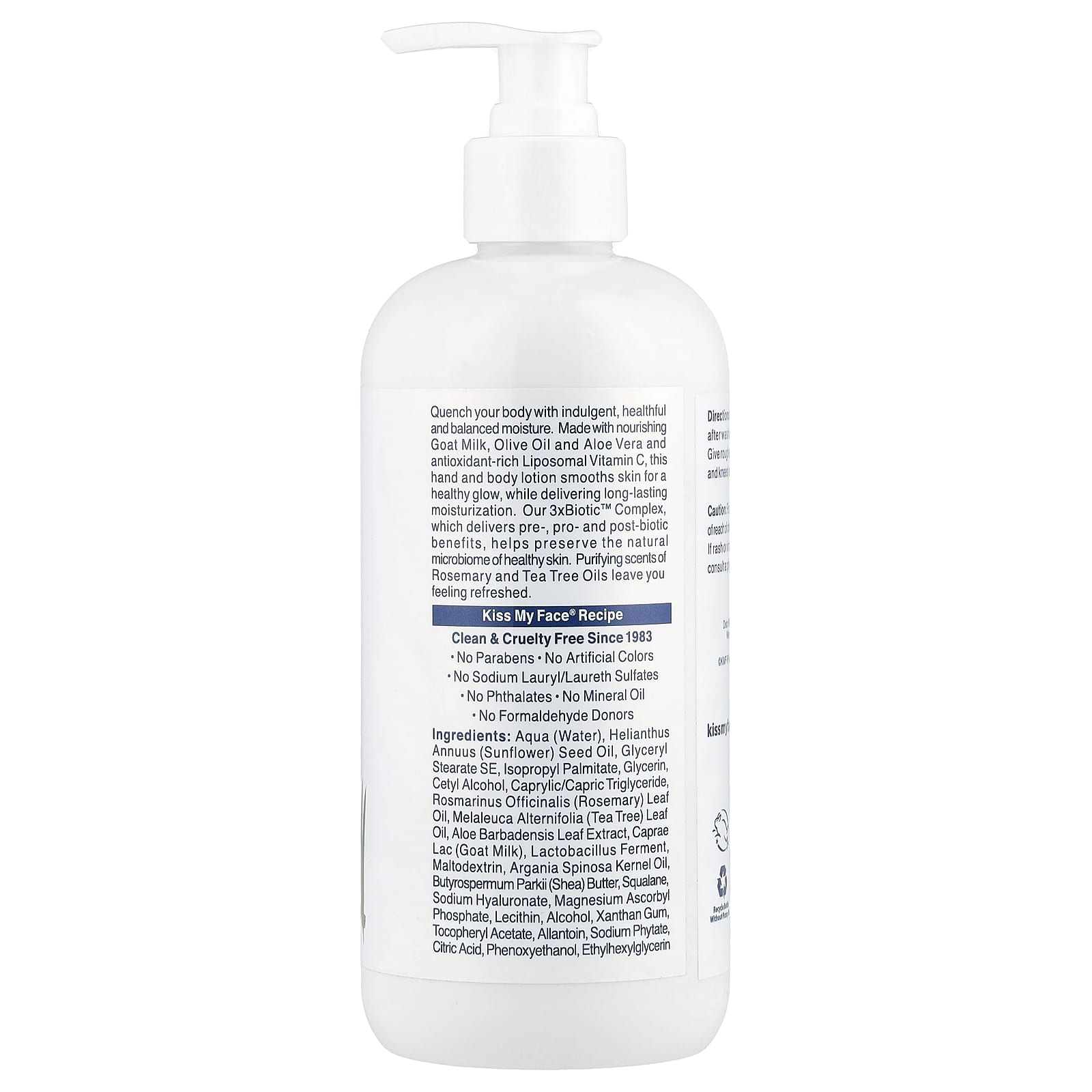 Kiss My Face, Goat Milk Hand & Body Lotion, Rosemary + Tea Tree, 16 fl oz (473 ml)