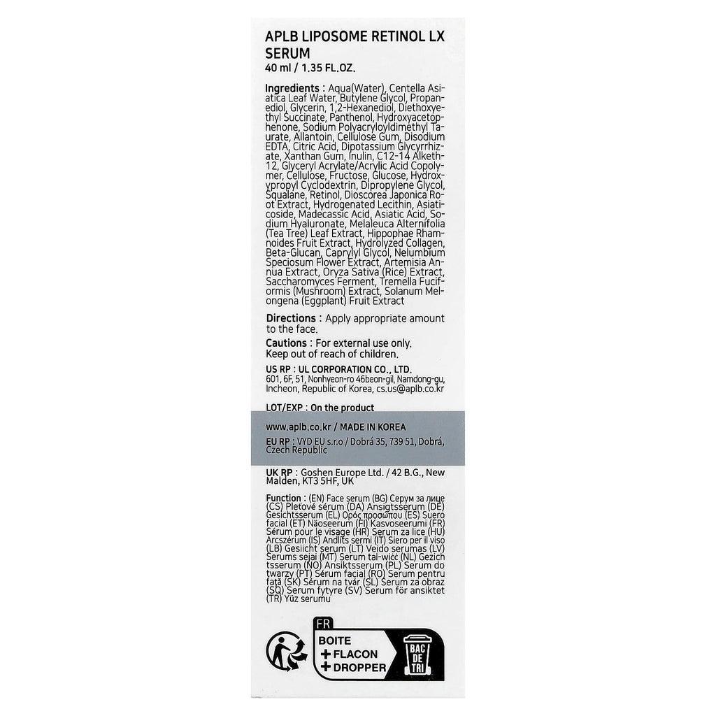 APLB, Liposomal Retinol LX Serum , 1.35 fl oz (40 ml)