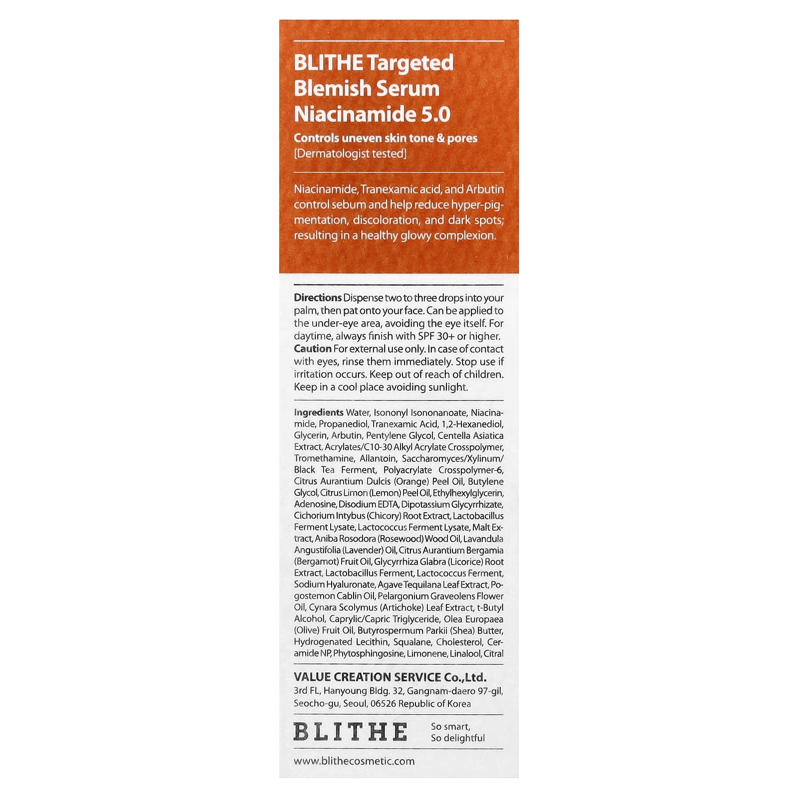 Blithe, Targeted Blemish Serum, Niacinamide 5.0, 1 fl oz (30 ml)