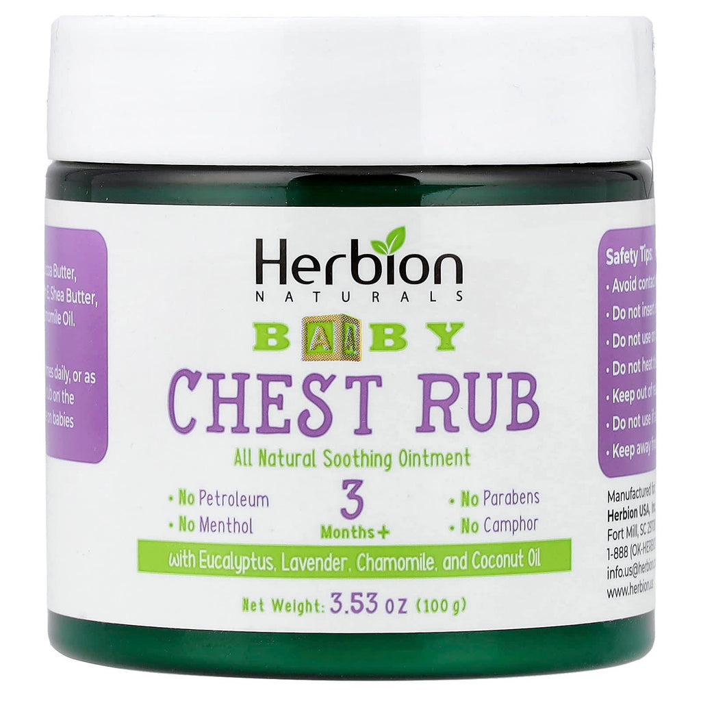 Herbion Naturals, Baby Chest Rub, 3 Months+, 3.53 oz (100 g)