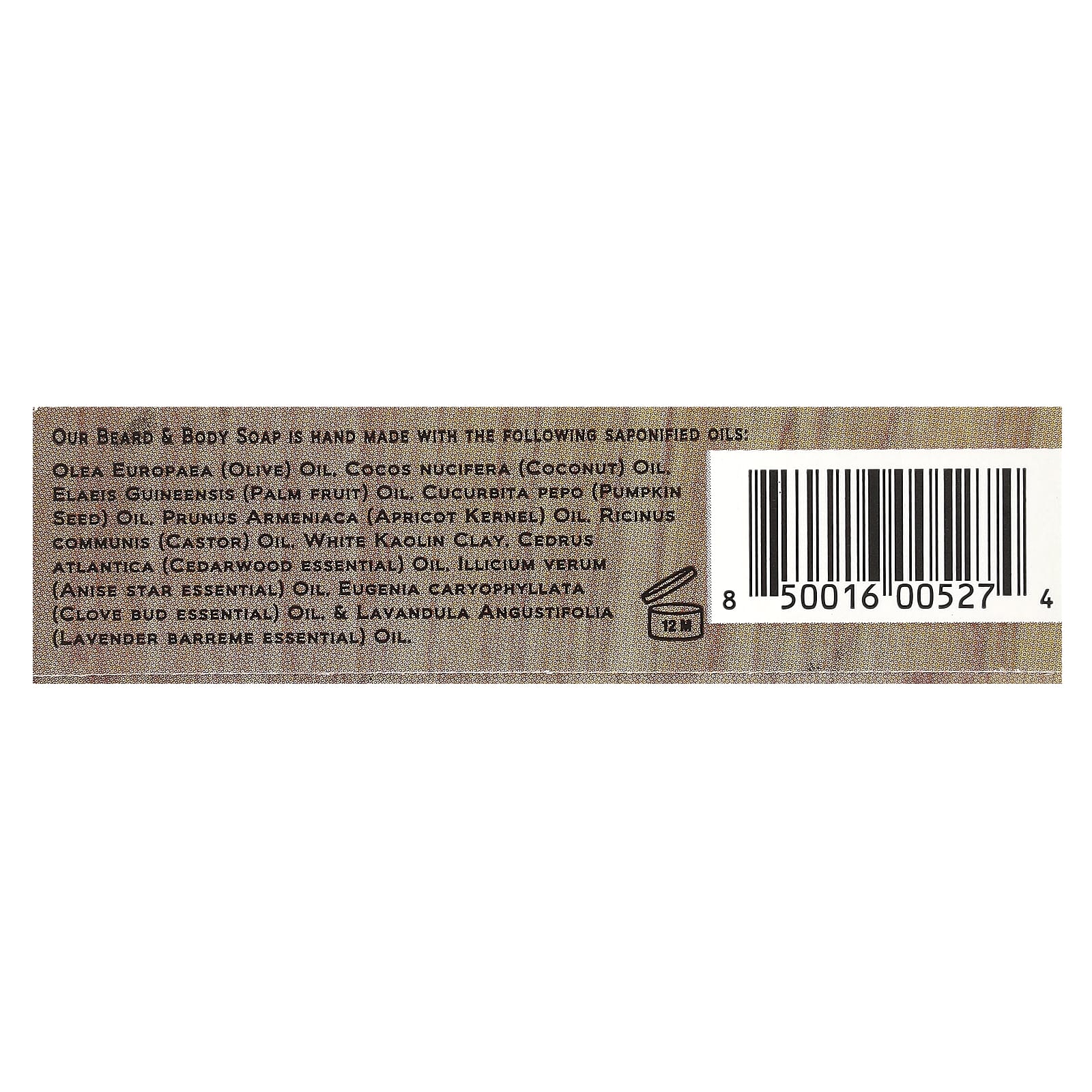 Honest Amish, Original Beard & Body Bar Soap, 1 Bar