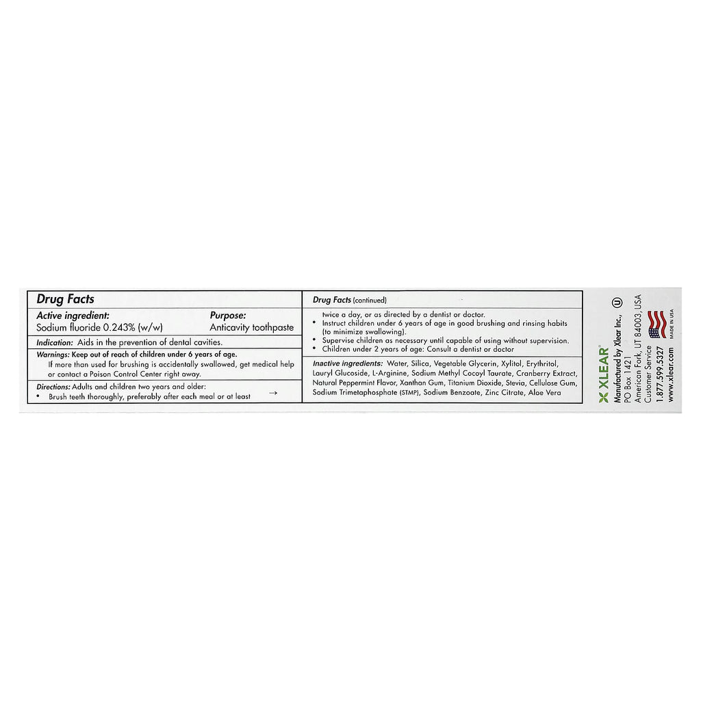 Xlear, Spry Toothpaste, Anti-Cavity with Fluoride, Peppermint, 5 oz (141 g)