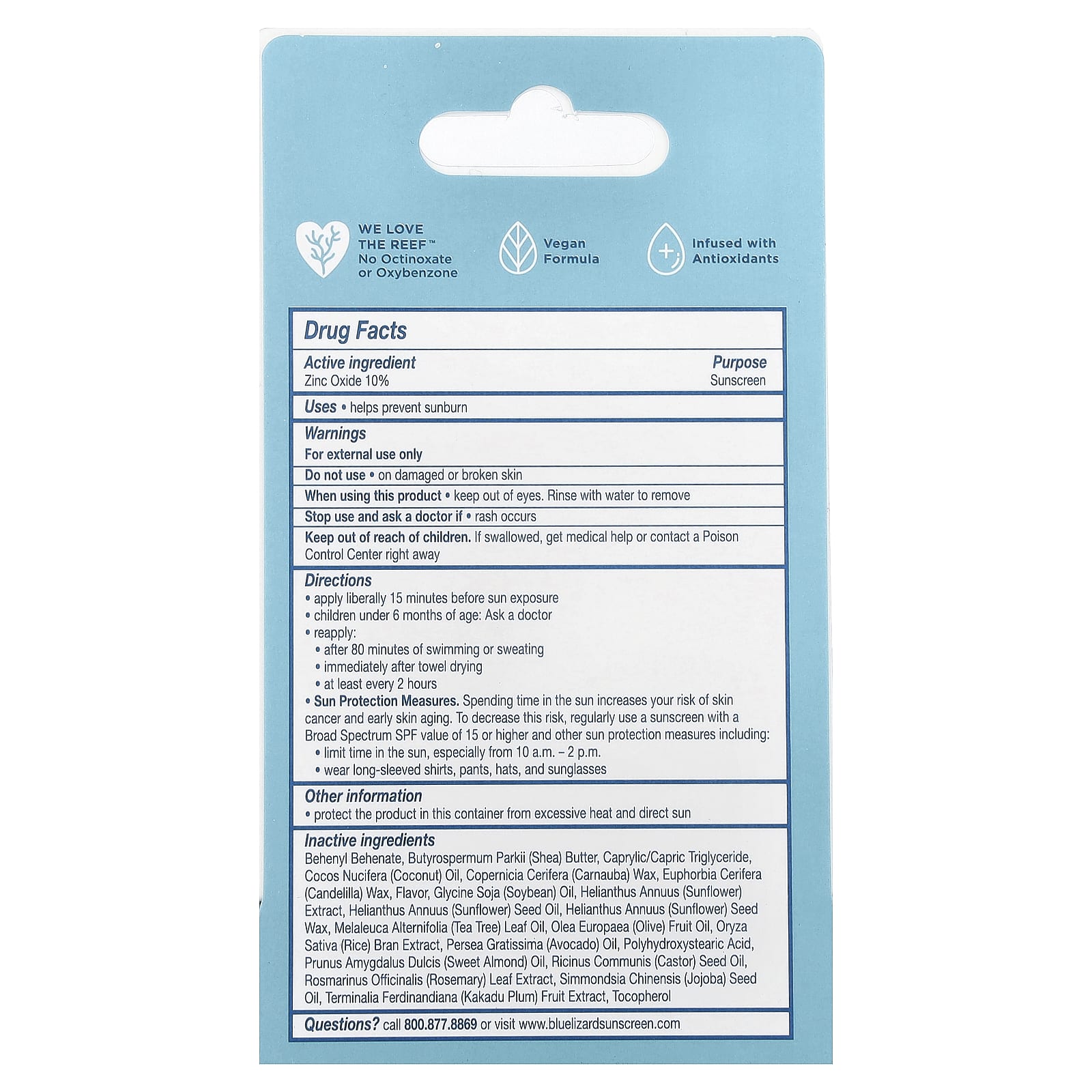 Blue Lizard Australian Sunscreen, Mineral Sunscreen Lip Balm, SPF 15, Natural Coconut, 0.13 oz (3.8 g)