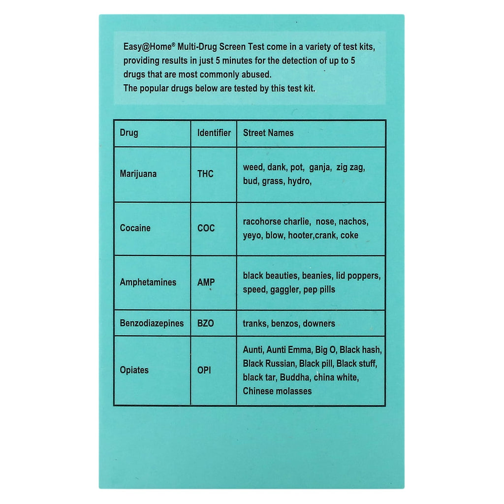 Easy@Home, Multi-Drug Screen Test, 5 Tests