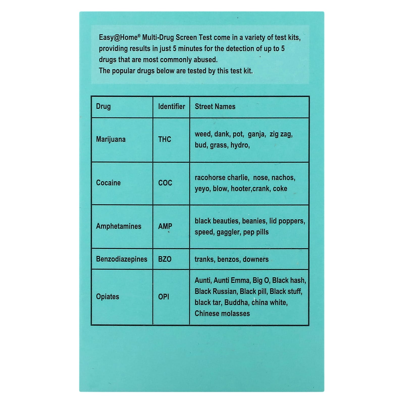 Easy@Home, Multi-Drug Screen Test, 5 Tests