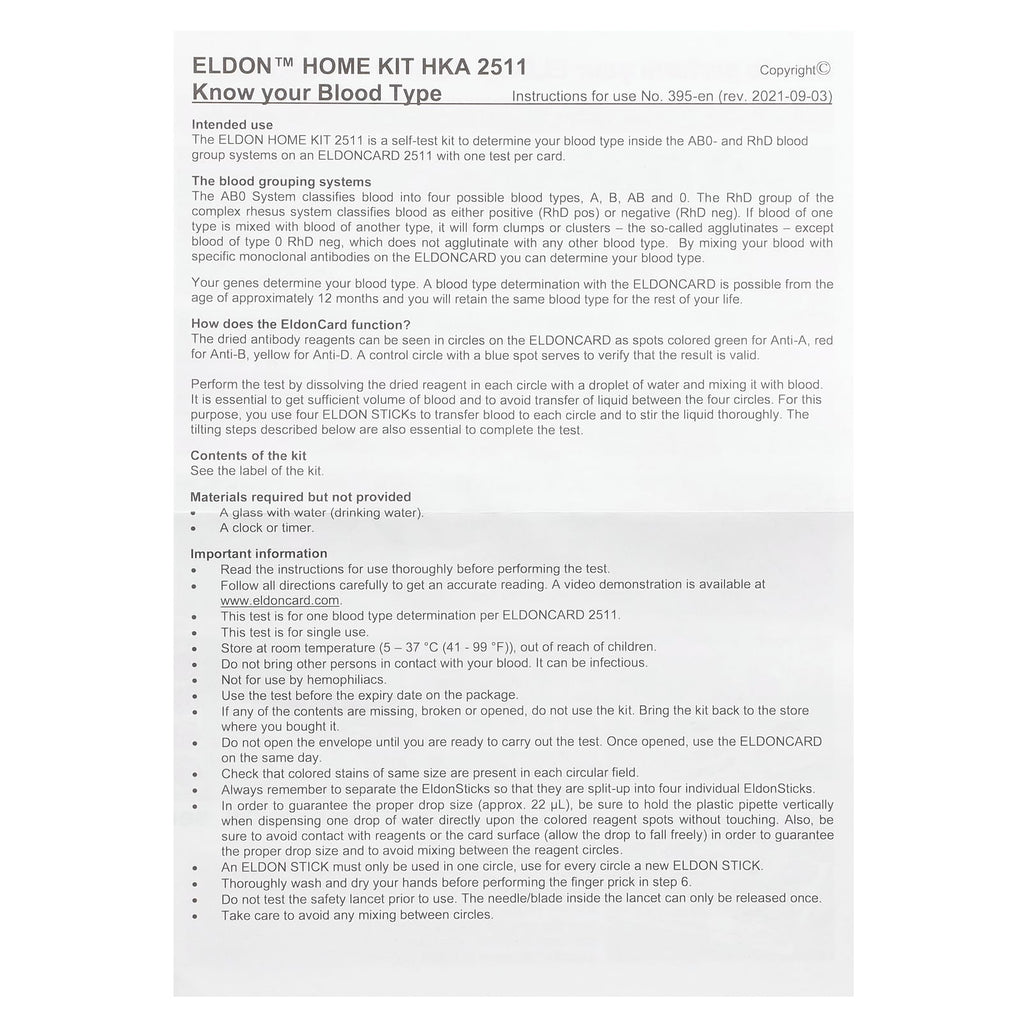 D'adamo, Eldon Blood Typing Kit, 1 Kit