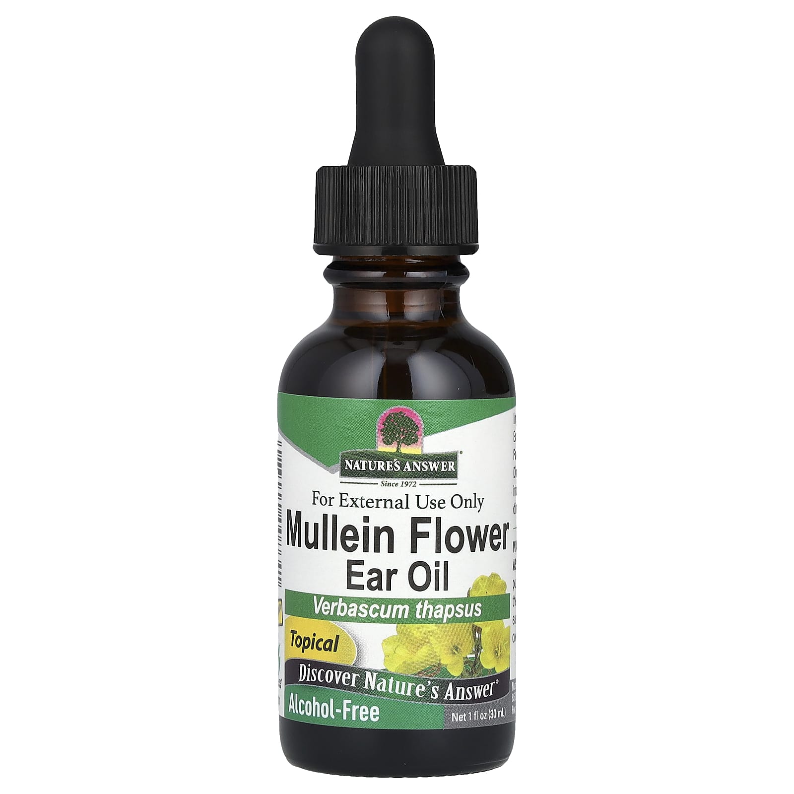 Nature's Answer, Mullein Flower Ear Oil, Alcohol-Free, 1 fl oz (30 ml)