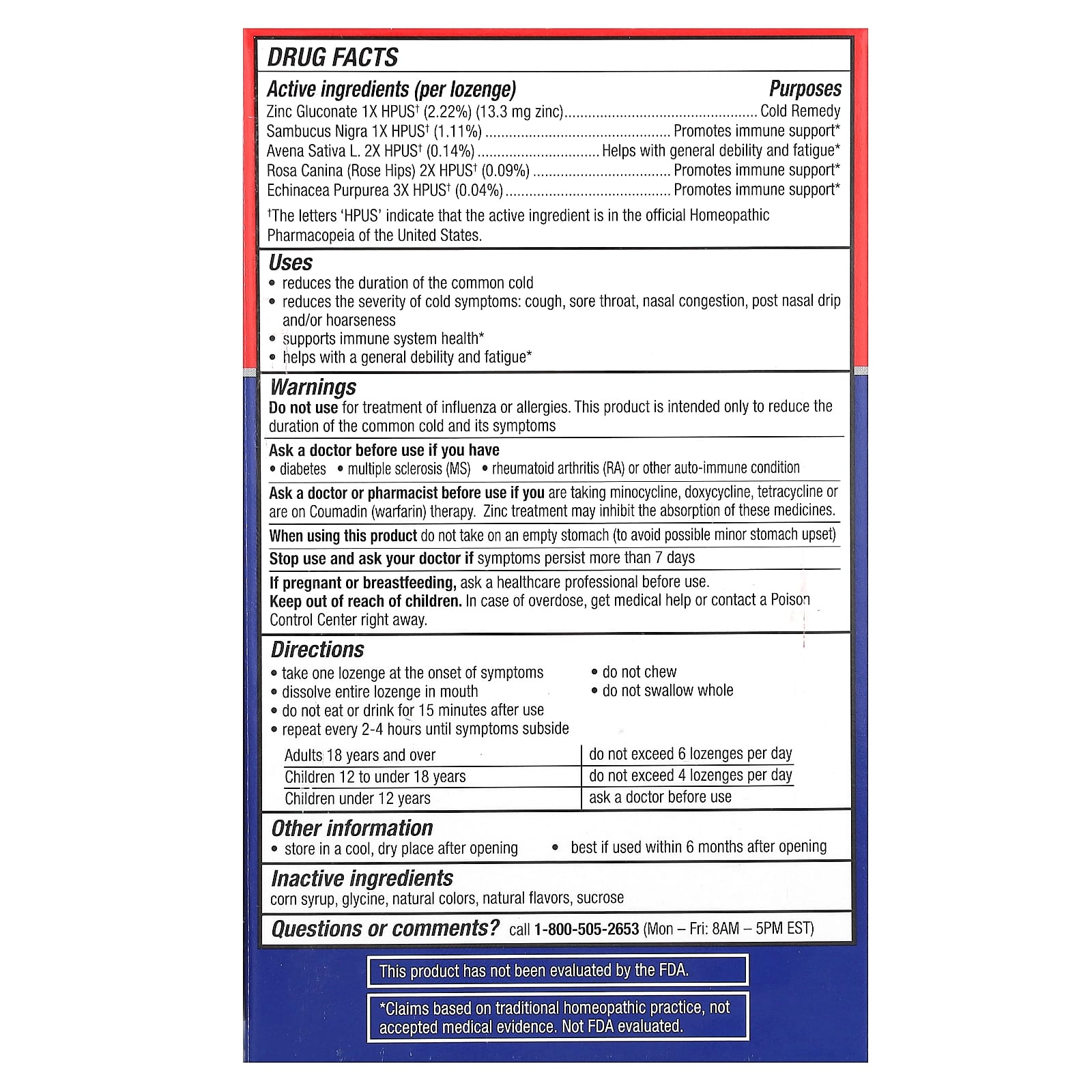 Cold Eeze, Cold Remedy, Homeopathic Plus Defense, Natural Citrus with Elderberry, 25 Lozenges