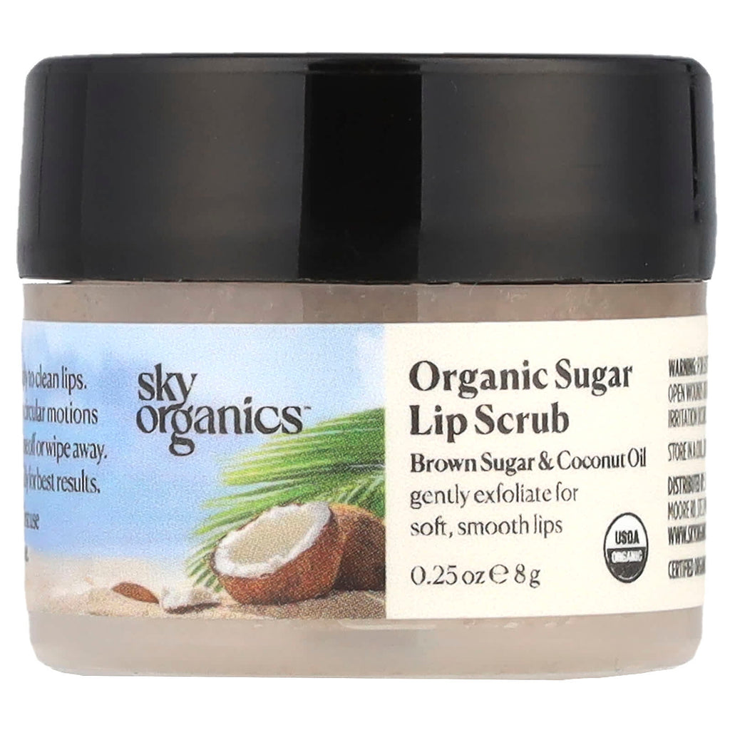 Sky Organics, Organic Sugar Lip Scrub, Brown Sugar & Coconut Oil, 0.25 oz (8 g)