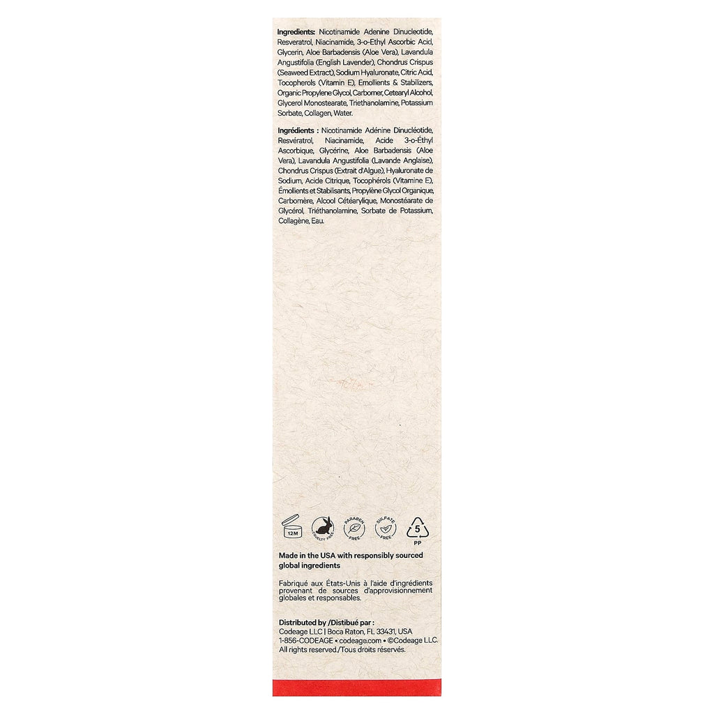 Codeage, Maison Rouge, NAD+ Face Serum, Refill, 1.7 fl oz (50 ml)