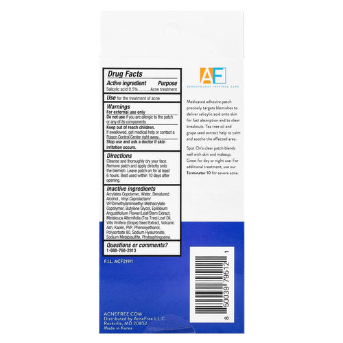 ACNE FREE, Salicylic Acid Spot On, 36 Patches