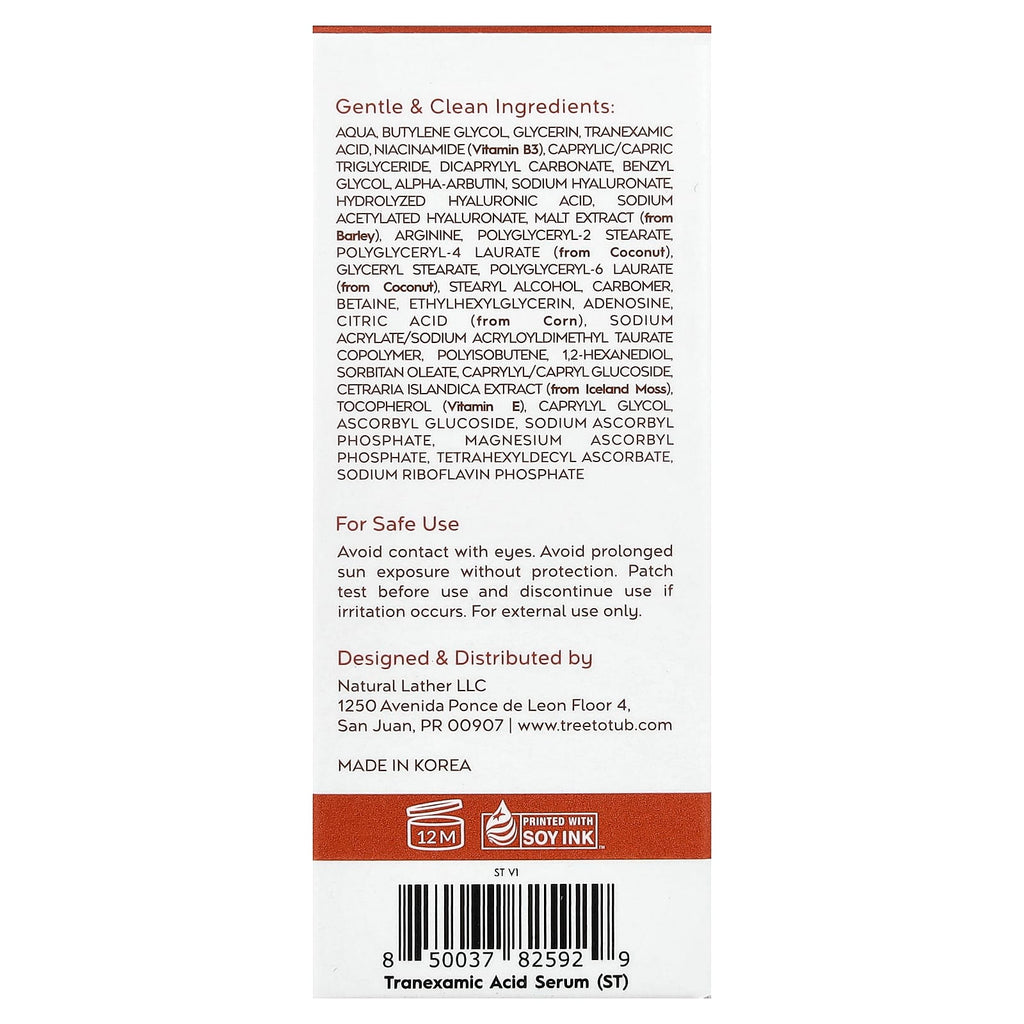 Tree To Tub, Tranexamic Acid Serum, Fragrance Free, 1 fl oz (30 ml)