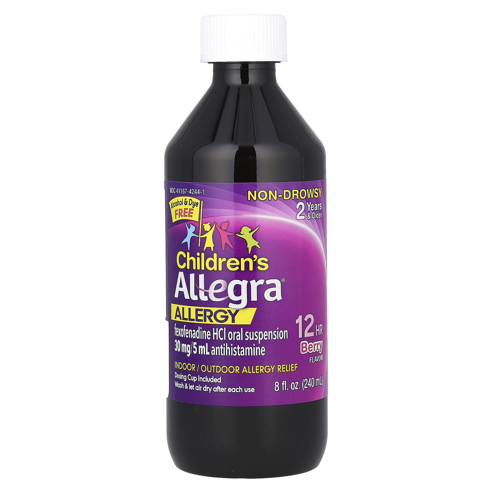 Allegra, Children's Allergy Liquid, 2 Years & Older, Berry, 30 mg, 8 fl oz (240 ml)