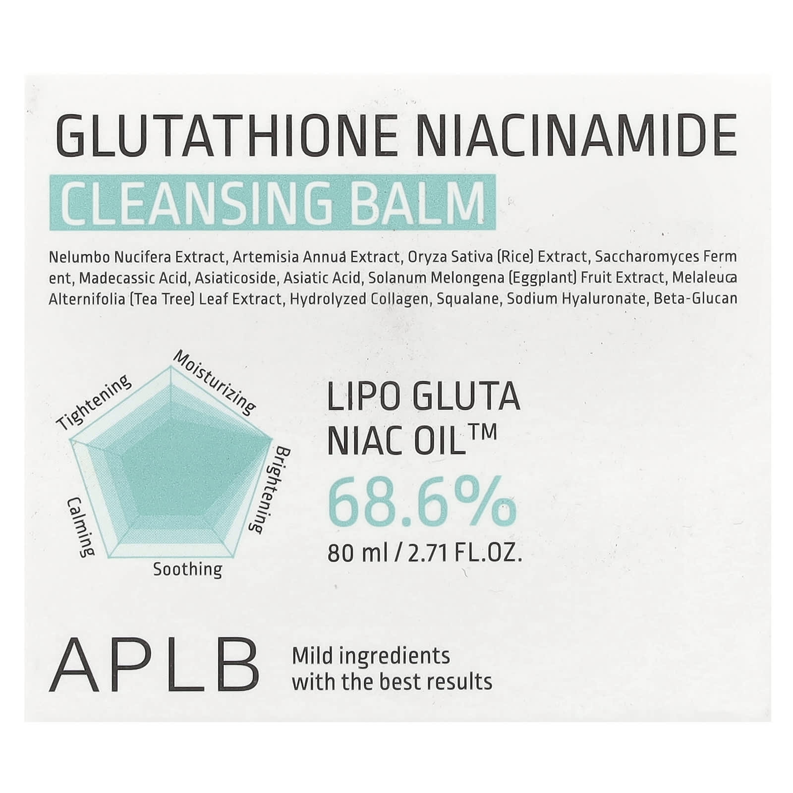APLB, Glutathione Niacinamide, Cleansing Balm, 2.71 fl oz (80 ml)
