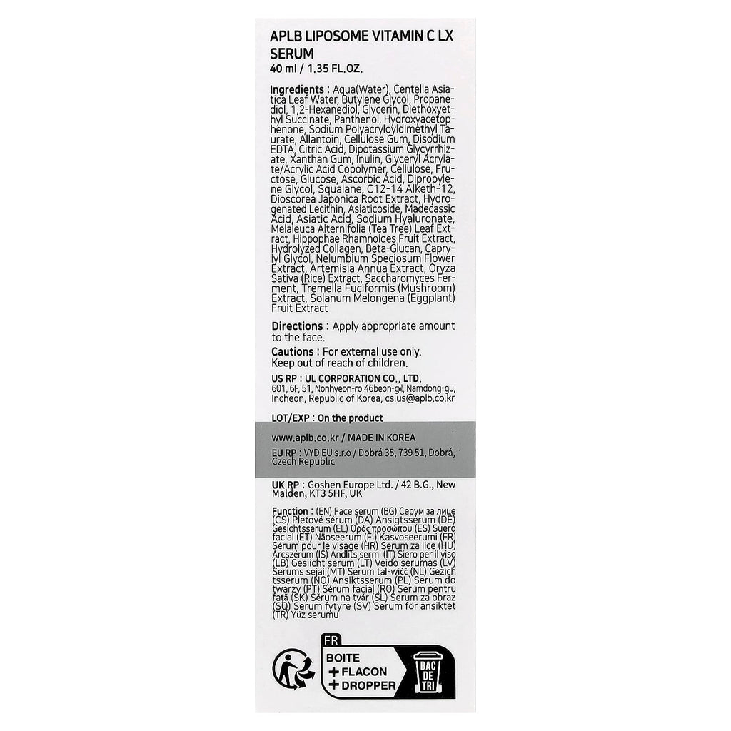 APLB, Liposomal Vitamin C LX Serum , 1.35 fl oz (40 ml)