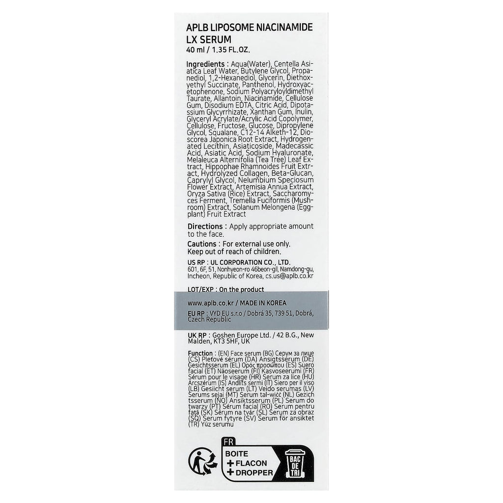 APLB, Liposome Niacinamide LX Serum , 1.35 fl oz (40 ml)