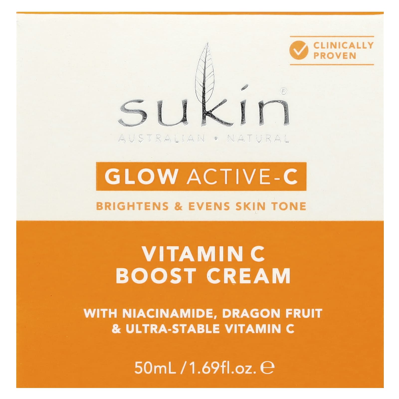 Sukin, Glow Active-C, Vitamin C Boost Cream , 1.69 fl oz (50 ml)