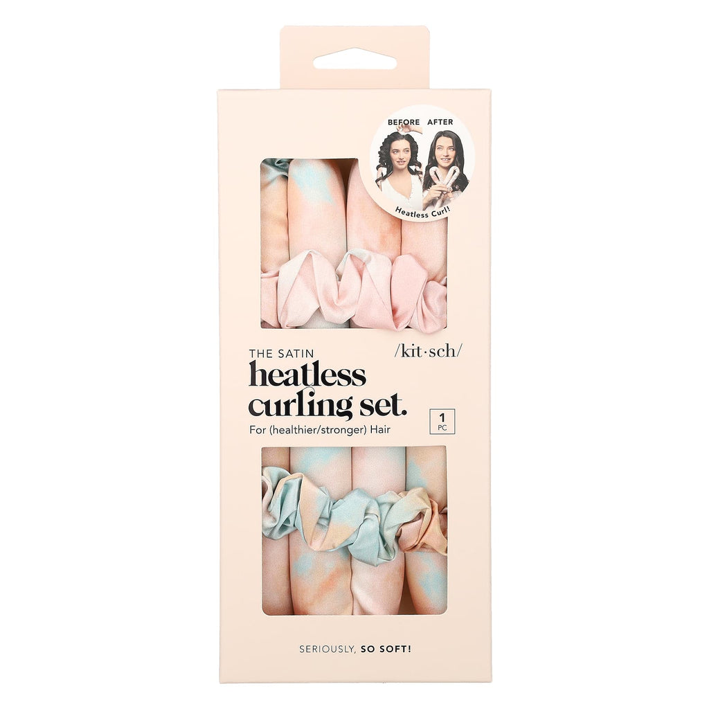 Kitsch, The Satin Heatless Curling Set, Sunset Tie Dye, One Set