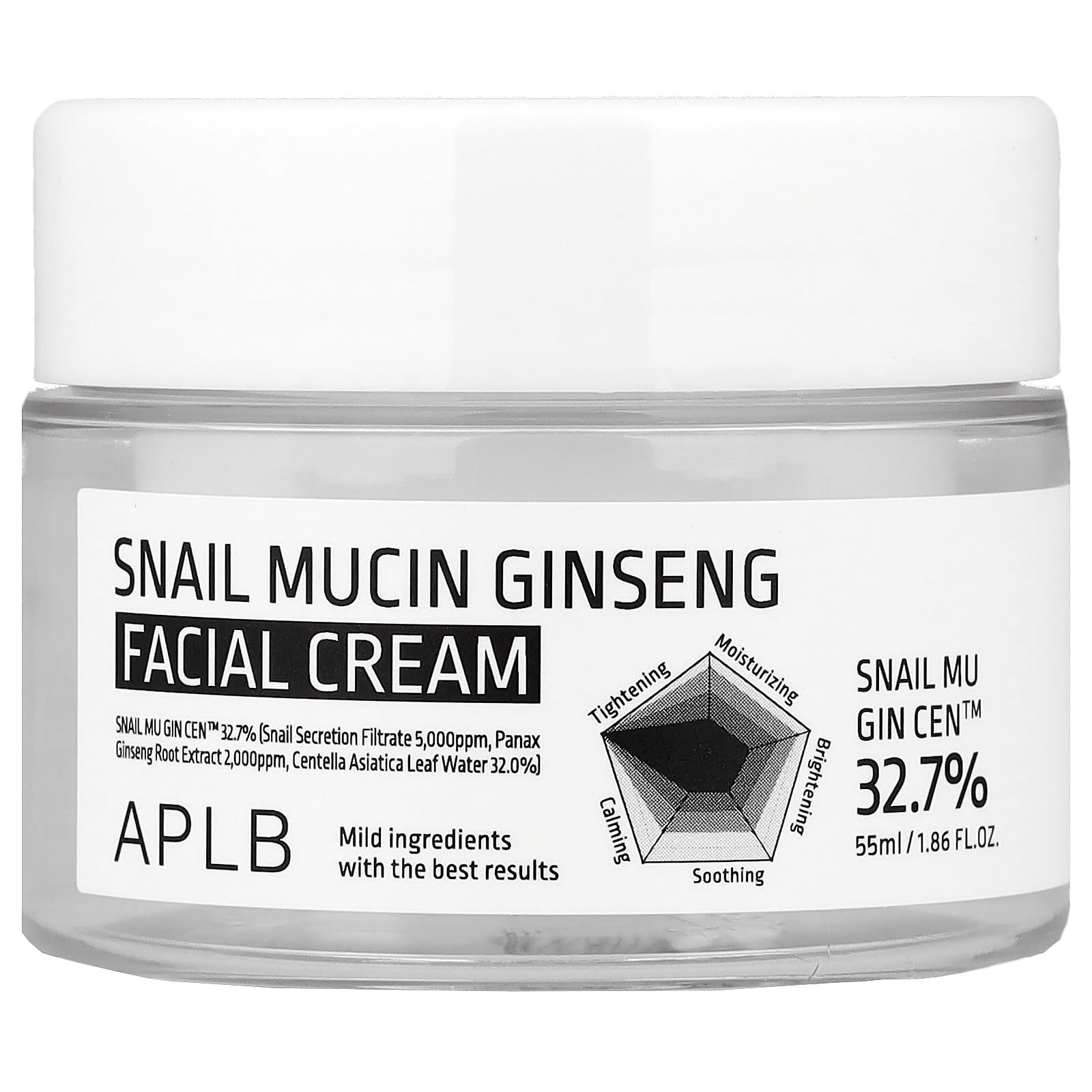 APLB, Snail Mucin Ginseng Facial Cream, 1.86 fl oz (55 ml)