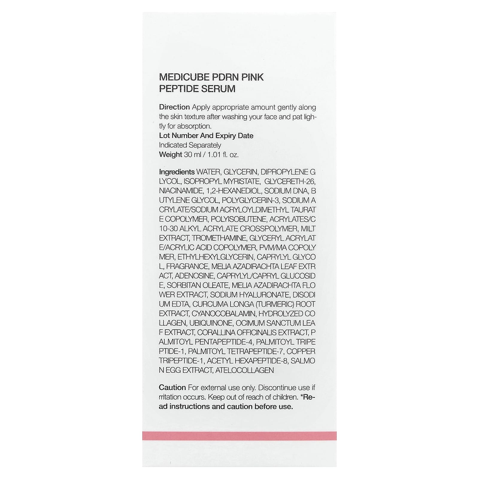 Medicube, PDRN Pink Peptide Serum , 1.01 fl oz (30 ml)