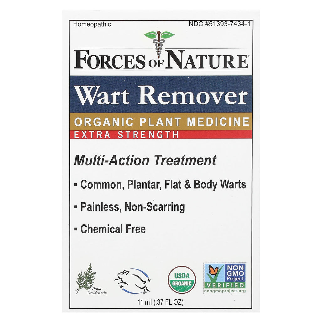 Forces of Nature, Wart Remover, Organic Plant Medicine, 0.37 fl oz (11 ml)