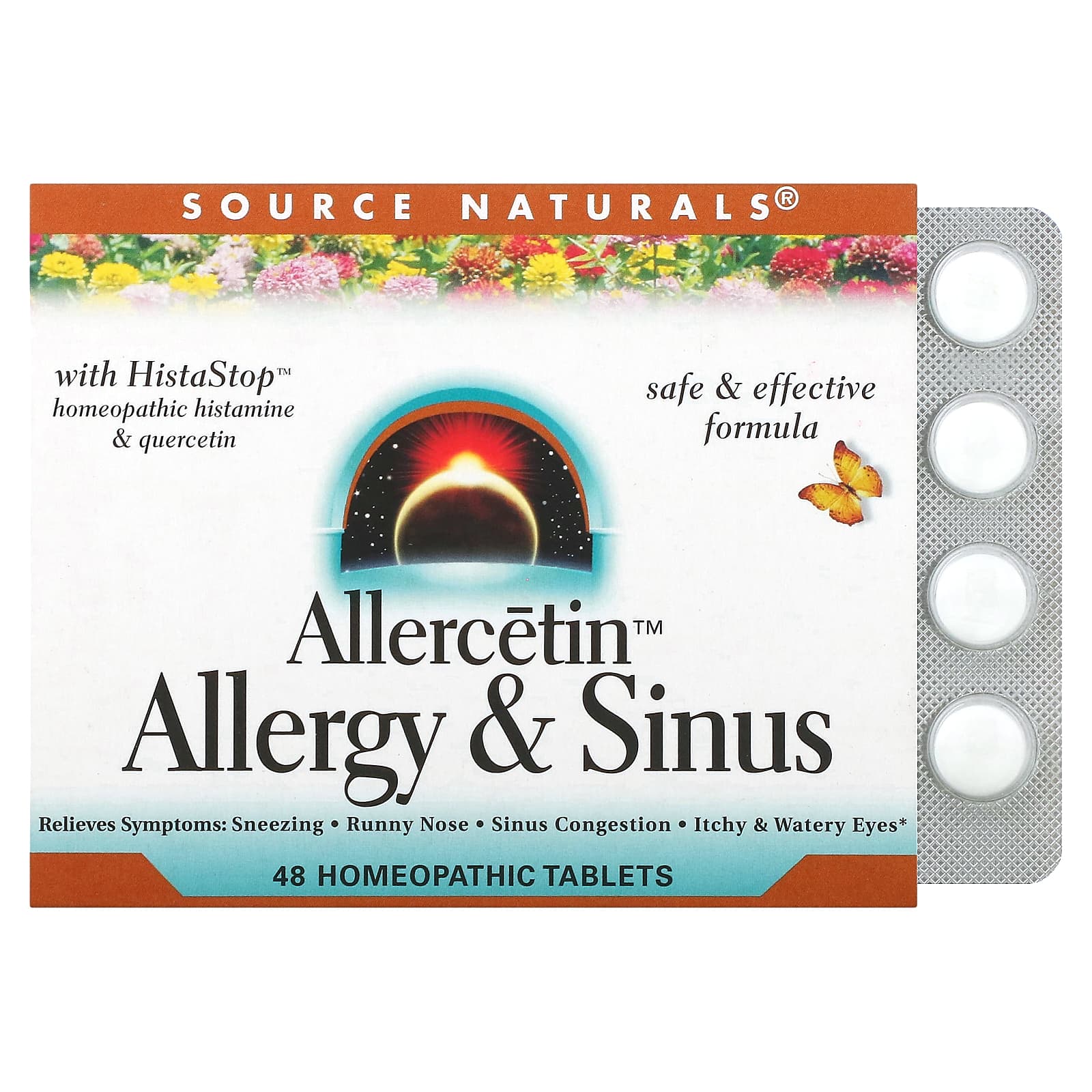 Source Naturals, Allercetin, Allergy & Sinus, 48 Homeopathic Tablets