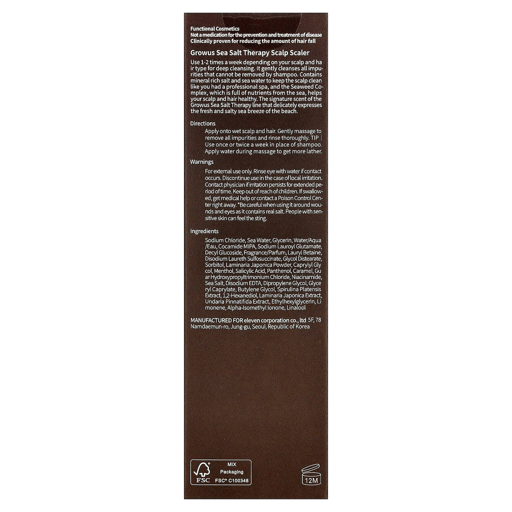 GROWUS, Sea Salt Therapy Scalp Scaler , 4.23 oz (120 g)