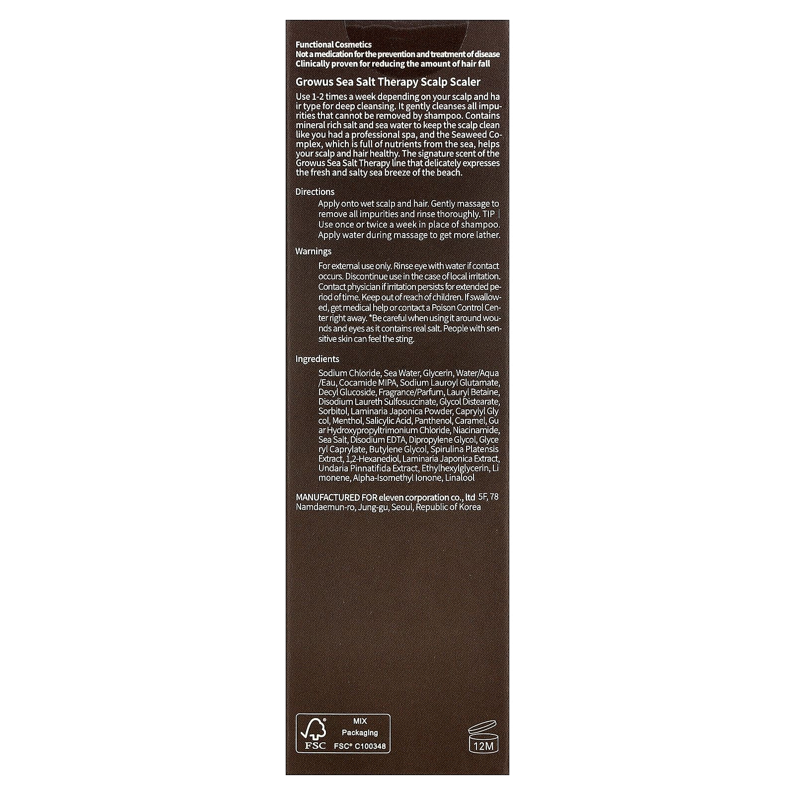 GROWUS, Sea Salt Therapy Scalp Scaler , 4.23 oz (120 g)