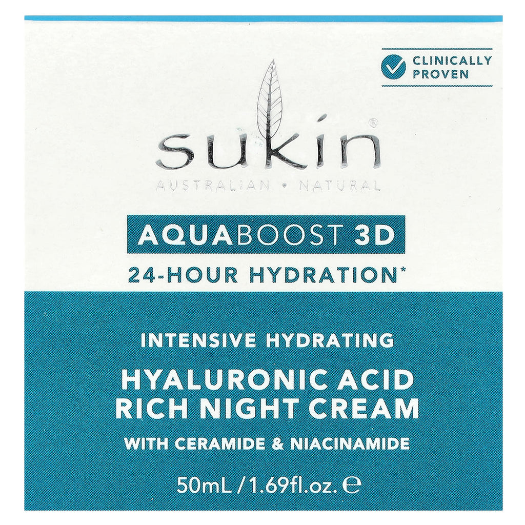 Sukin, AquaBoost 3D, Hyaluronic Acid Rich Night Cream, 1.69 fl oz (50 ml)