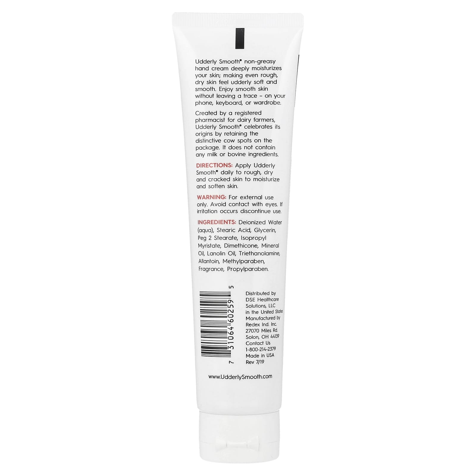 Udderly Smooth, Hand Cream, Original Formula, 4 oz (114 g)
