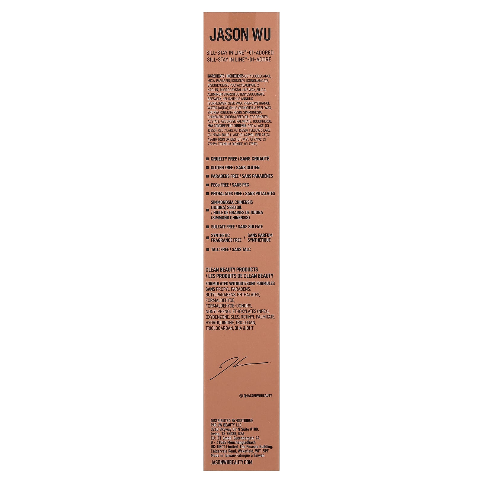 Jason Wu, Stay In Line®, Lip Liner Pencil, 01 Adored, 0.06 oz (1.8 g)