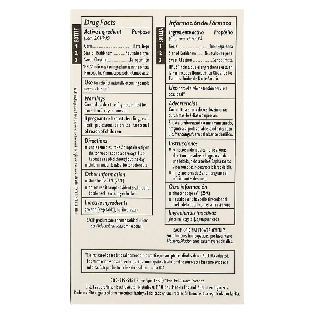 Bach, Original Flower Remedies, Comfort Kit, Hope & Joy , 3 Droppers, 0.35 fl oz (10 ml) Each