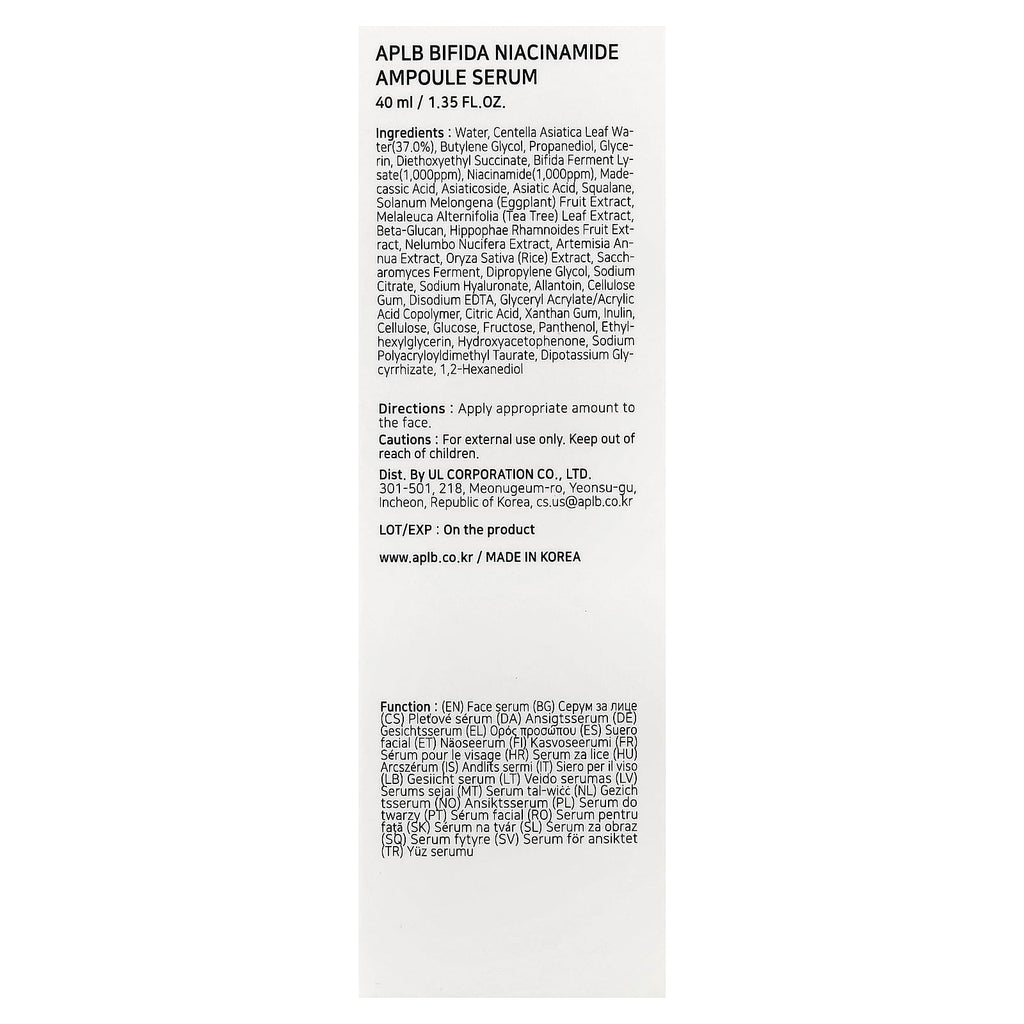 APLB, Bifida Niacinamide Ampoule Serum , 1.35 fl oz (40 ml)