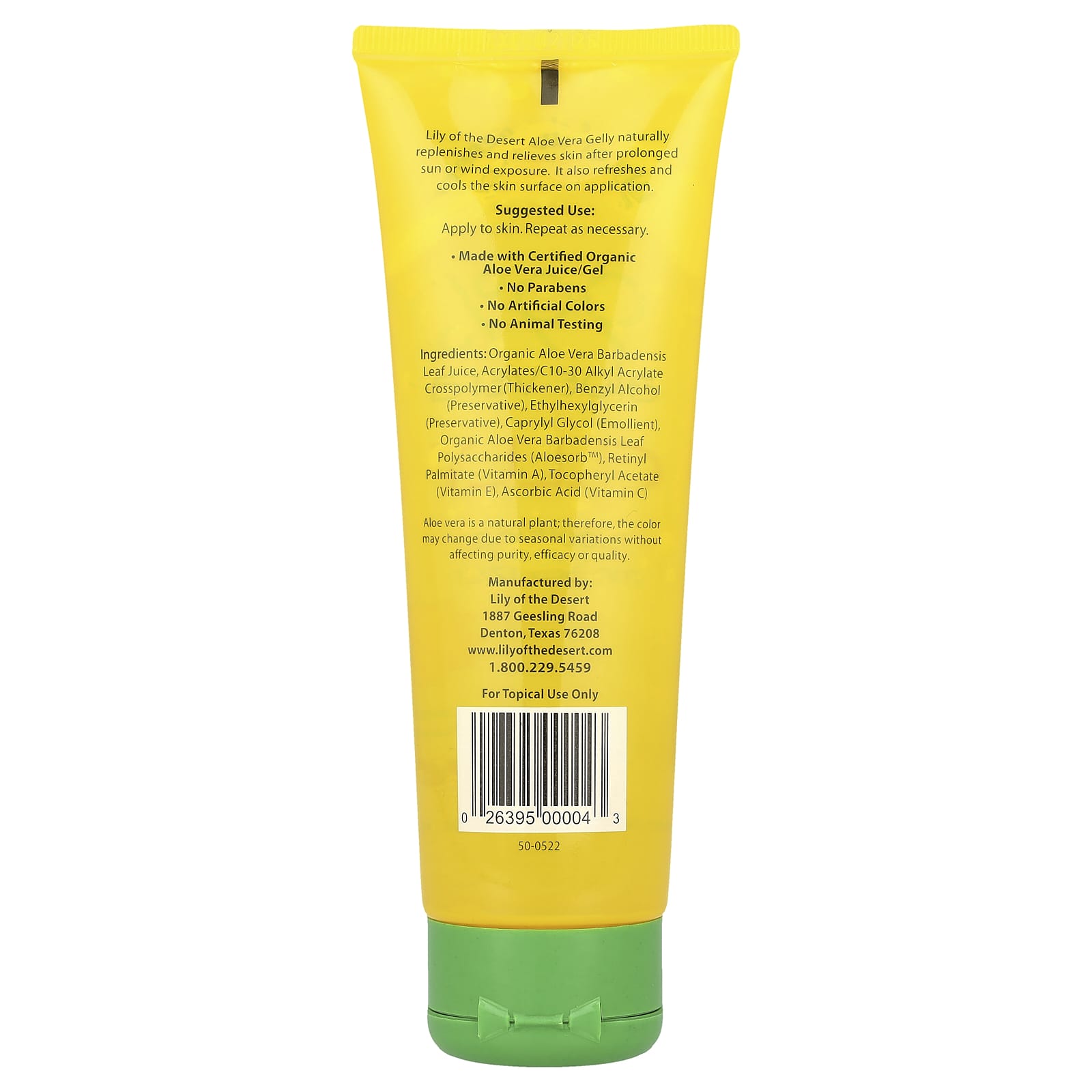 Lily of the Desert, 99% Aloe Vera Gelly, 4 oz (114 g)