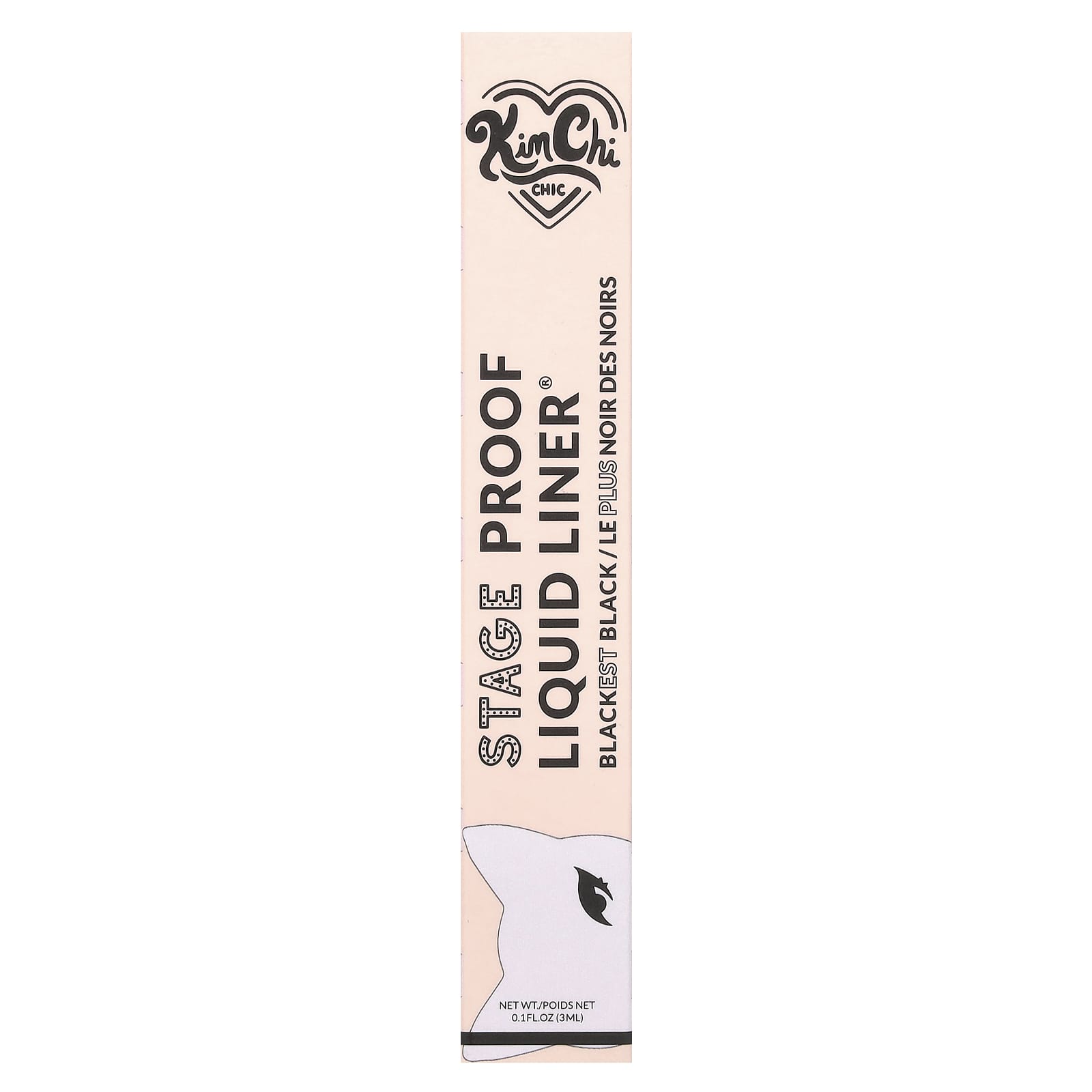 KimChi Chic Beauty, Stage Proof Liquid Liner®, 01 Classic Brush, Blackest Black , 0.1 fl oz (3 ml)