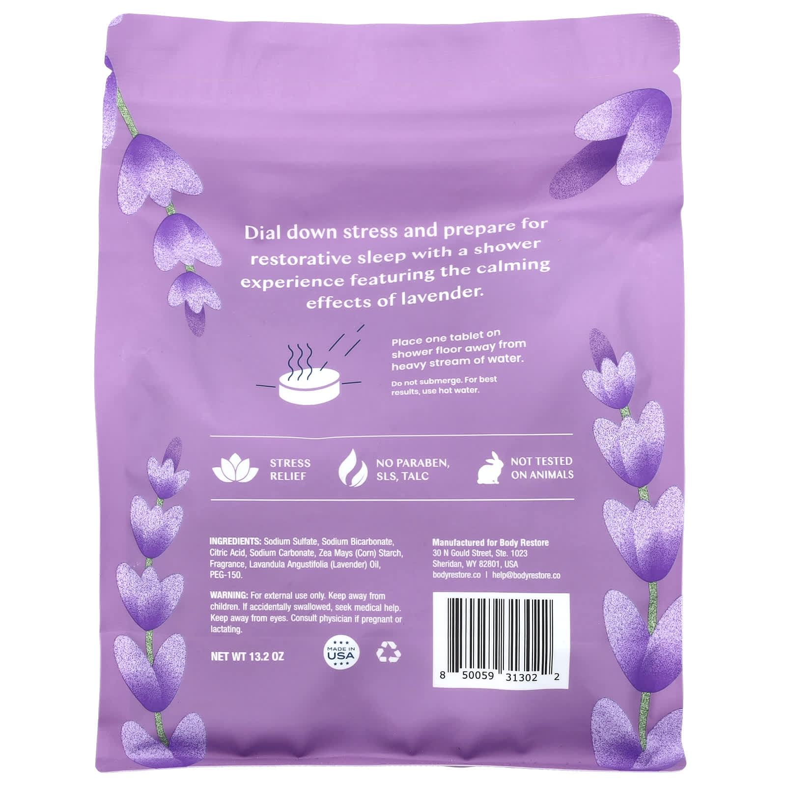 Body Restore, Shower Steamers, Lavender, 15 Tablets, 13.2 oz