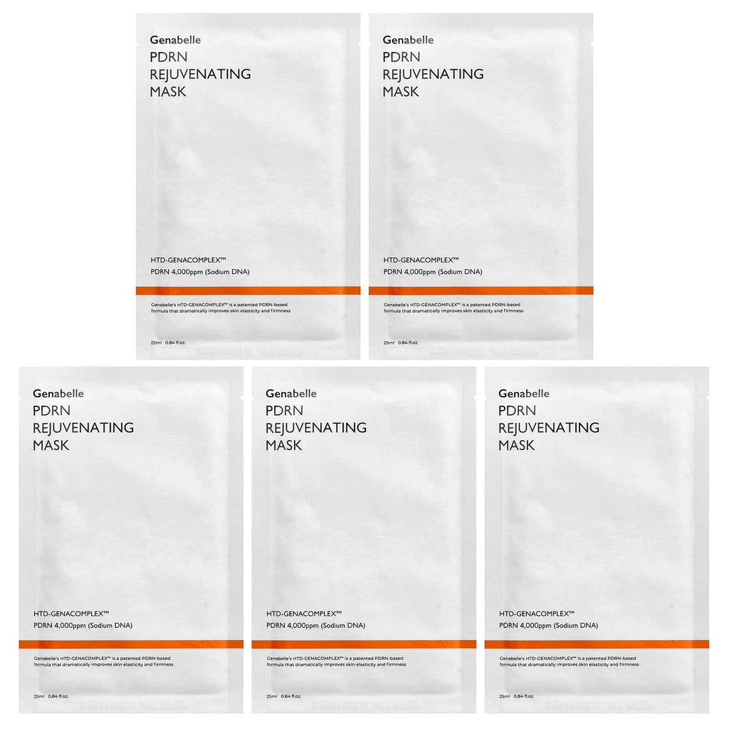 Genabelle, PDRN Rejuvenating Beauty Mask, 5 Sheets, 0.84 fl oz (25 ml) Each
