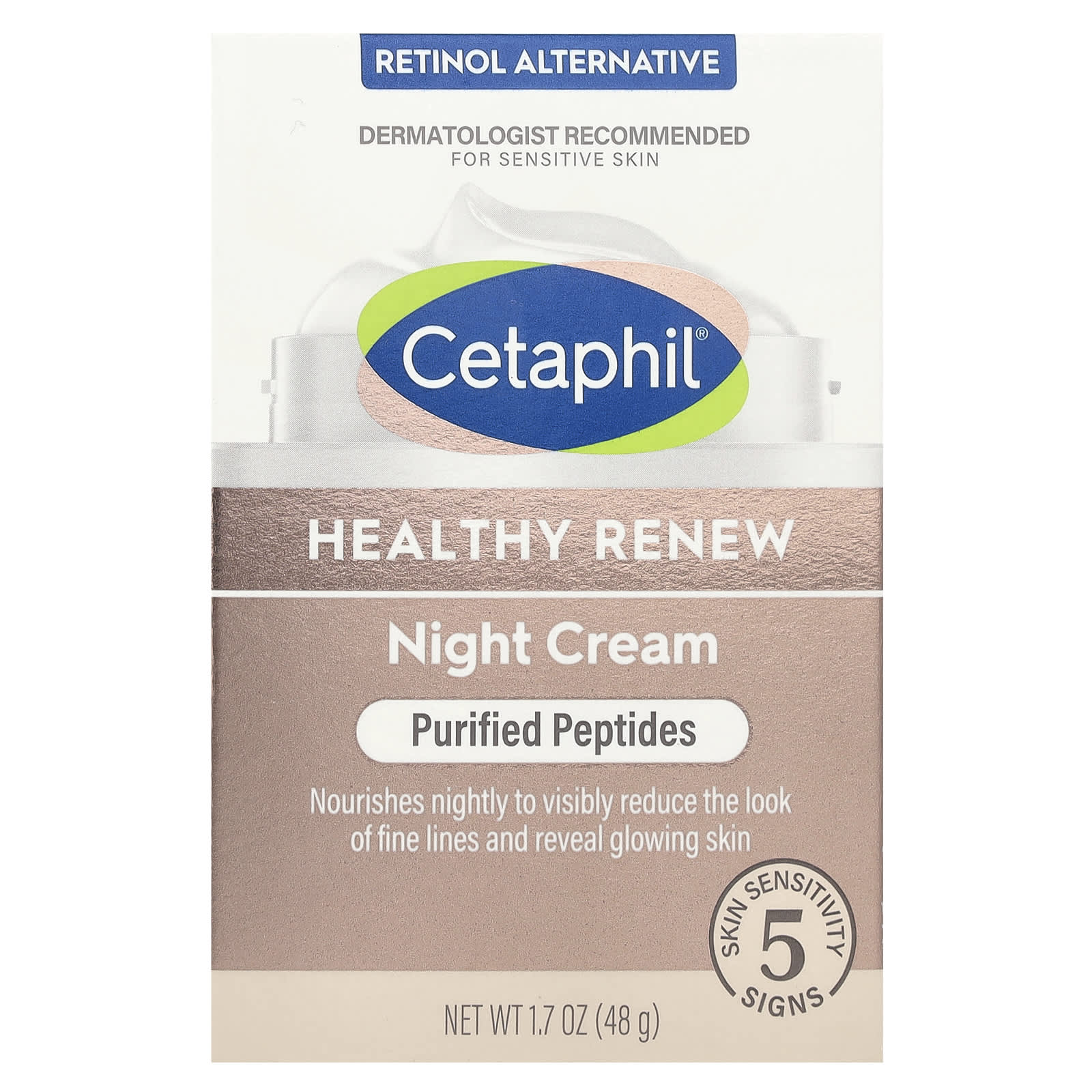 Cetaphil, Healthy Renew, Night Cream, Fragrance Free, 1.7 oz (48 g)